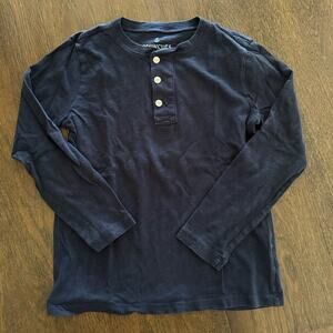 Crewcuts Boys Long Sleeve Navy Blue L/S Henley Shirt Sz 8-9
